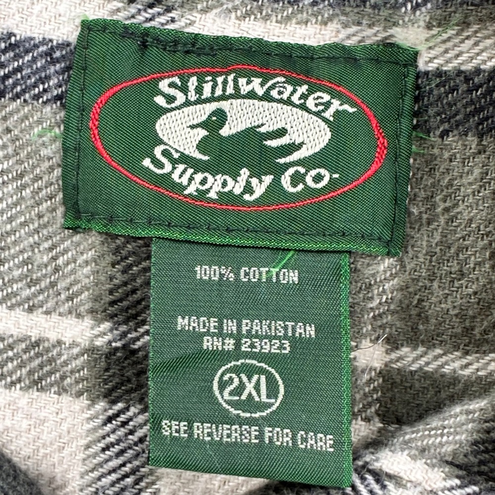 Stillwater Supply Co Mens 2XL Heavy Flannel Plaid Shacket Green Black Tartan - Picture 8 of 16